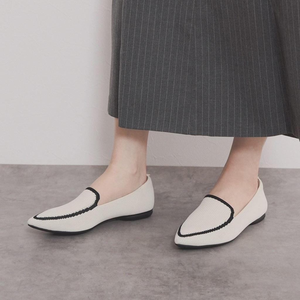 Himiko NICAL Washable Two-Tone Knit Pumps, 544304 White, Size 235