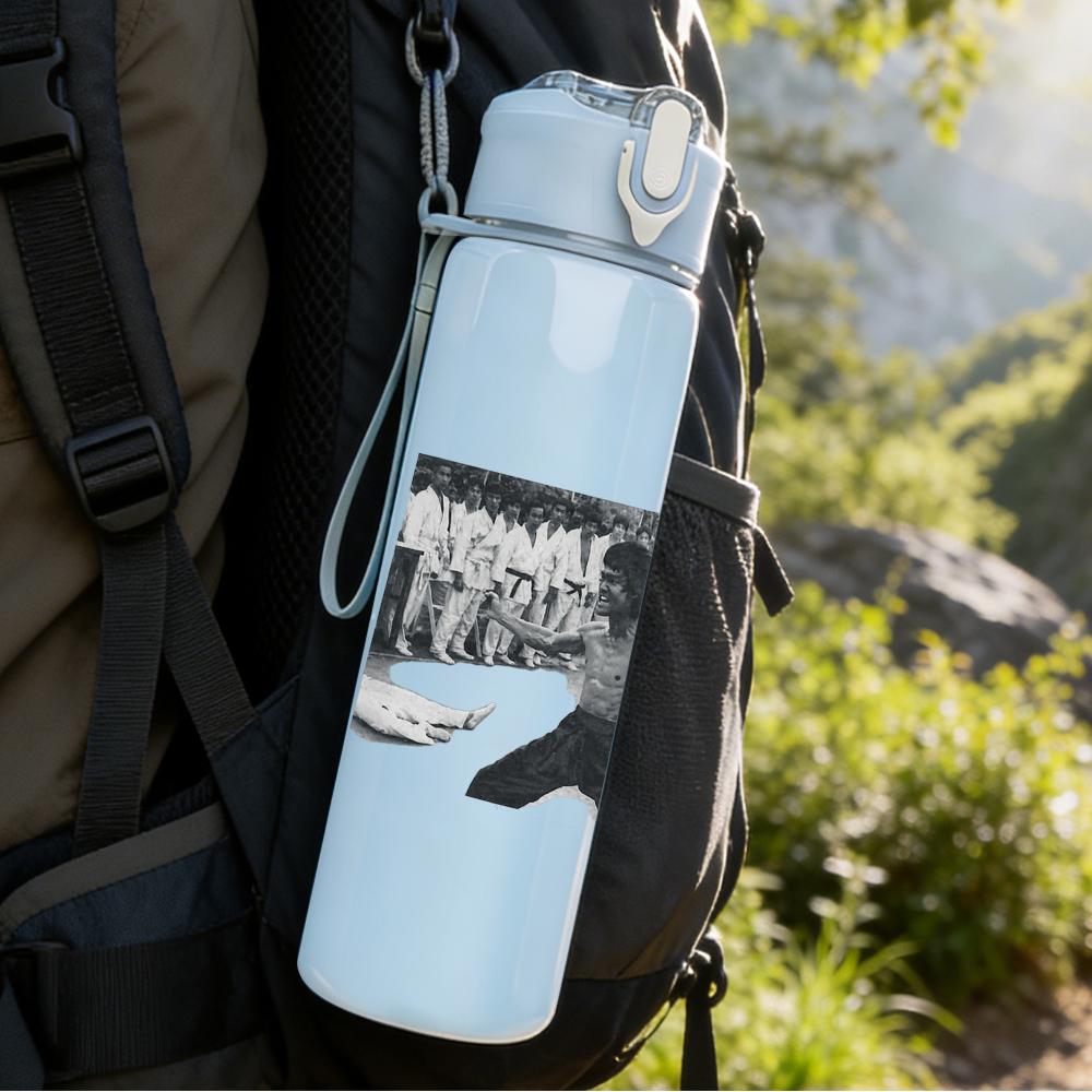 PC Skateboard Rider Minimalist Sketch Print 750ml colorful plastic sports water bottle leakproof pop up lid with straw for outdoor work home use