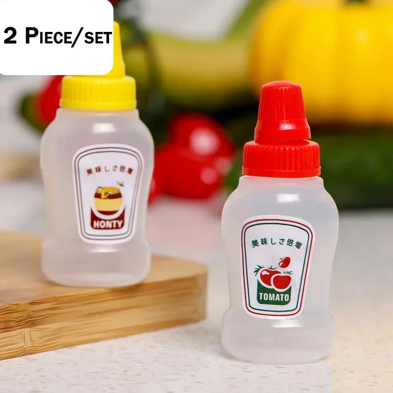 Japanese Style 1-7 PCS Mini Ketchup Bottle Mini Condiment Dispenser Honey Mustard Squeeze Sauce Container for Office BBQ Salad