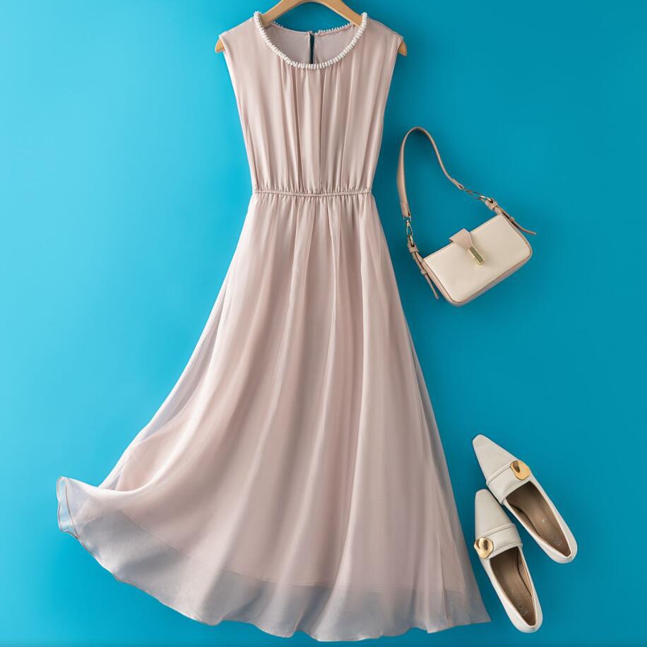 Non-Shedding Mulberry Silk Fairy Dress, Nude Pink