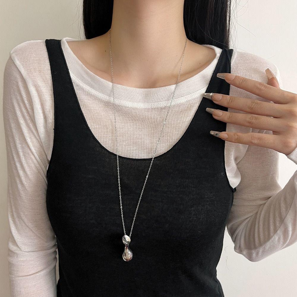 Jewelry Accessories Water Bottle Necklace Silver Color Sweater Chain Accessories