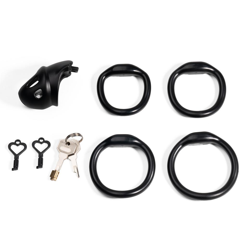Sex Toys Men Resin Male Chastity Cage Anti Removal Imprisonment Penis Chastity Lock with 4 Ring Bondage To Prevent Cheating 18+