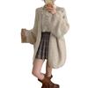 Gentle Wind Soft Waxy Knitted Cardigan Top Women's Autumn and Winter New Solid Color Versatile Loose Lazy Sweater Jacket