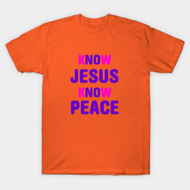 New Fashion Men T Shirt Know Jesus Know Peace Print Short Sleeve Tops Tees Casual