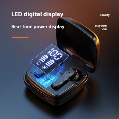 Wireless Bluetooth Headset, Semi-in-ear Noise Reduction Intelligent Digital Display Super Long Battery Life Sports Headset
