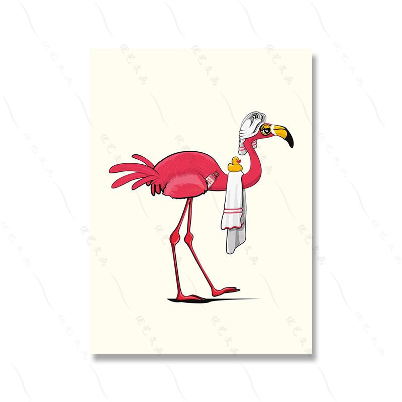 

Фламинго Ванная комната Забавный туалет Ванна Настенный Арт Плакат Печать Милые Фламинго Картина на Холсте Комната Домашний Декор Клозетуал Ванна Картина 30x40cm No Framed