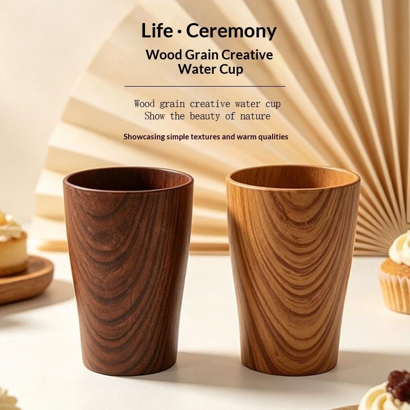 Functional Imitation Wood Grain Mug Perfect for Tea Coffee and More