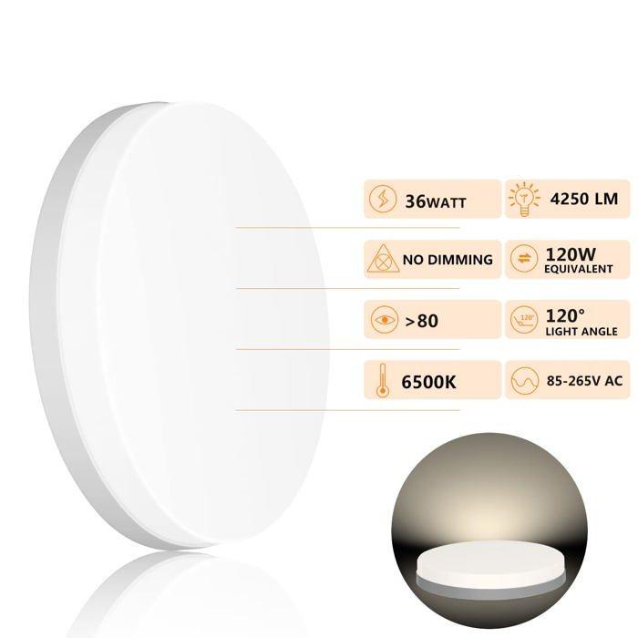 Plafonnier led - ouyulong - 36w - 4250lm - 6500k - économie d'énergie 85%