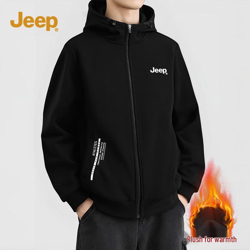 Jeep Men's Outdoor Fleece Lined Hooded Jacket