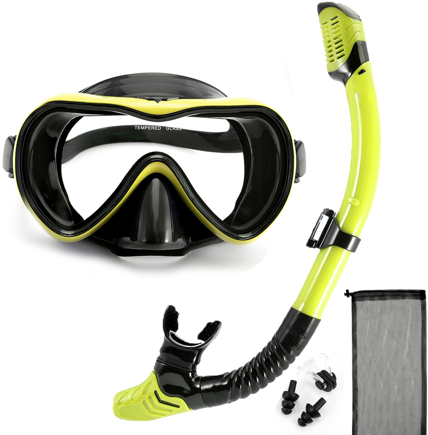 

OMATA Маска для снорклинга Набор для снорклинга Сухая трубка для снорклинга Набор для снорклинга Набор Очки для дайвинга Дыхательная трубка Трубка Водонепроницаемое Закаленное стекло Ударопрочный