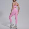 Double-sided nylon solid color cross beauty back tight nude sportswear set running fitness yoga suit set