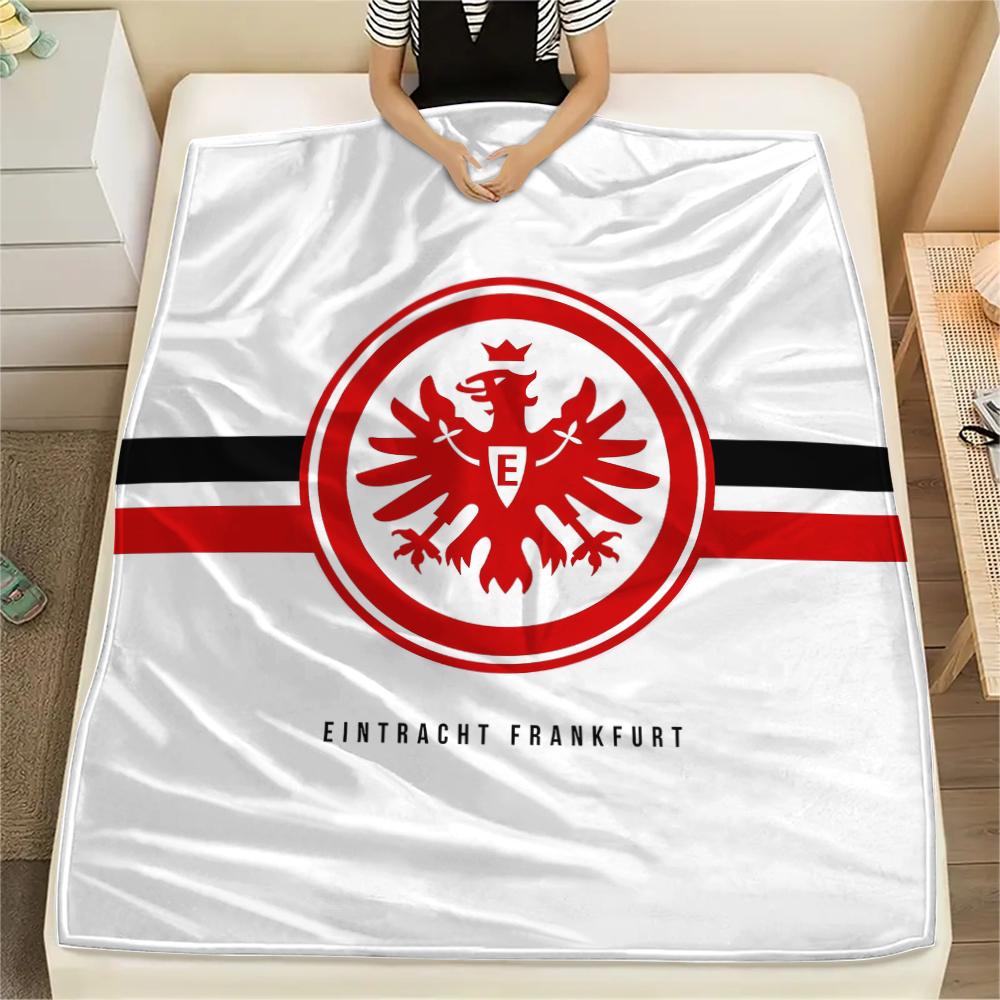1PC Frankfurt Football Print Flannel Blanket, High quality All Seasons, Home Decor, Warmth and Comfort, Perfect for Christmas Gifts