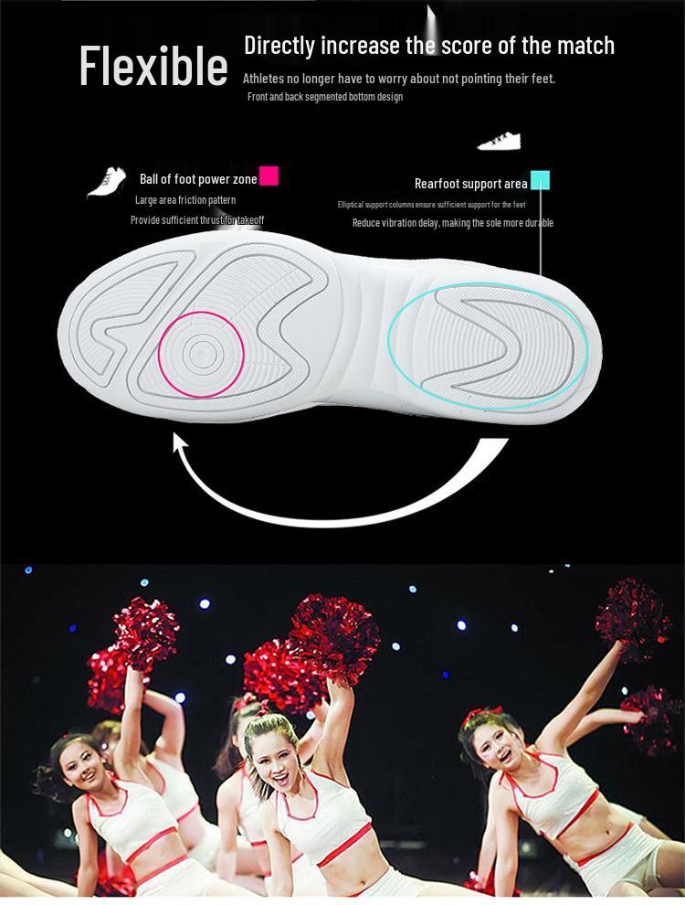 Unisex Gymnastik- und Cheerleading-Schuhe – Weiße Sohle Fitness-, Tanz-, Wettkampf- und Trainingsschuhwerk