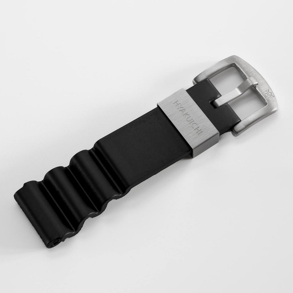 Replacement Rubber Strap for 22mm Silver [HYAKUICHI 101] HYAKUICHI, Wide,
