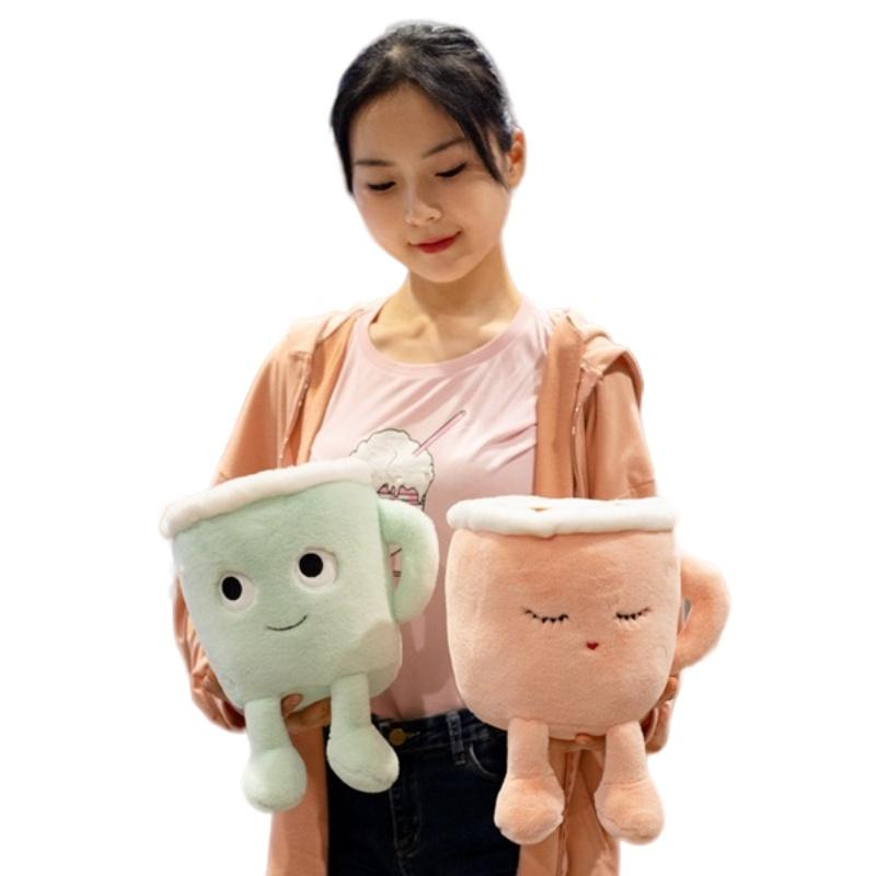 Cute And Comfy Matcha Latte Coffee Cup Plush Toy For Cozy Decor