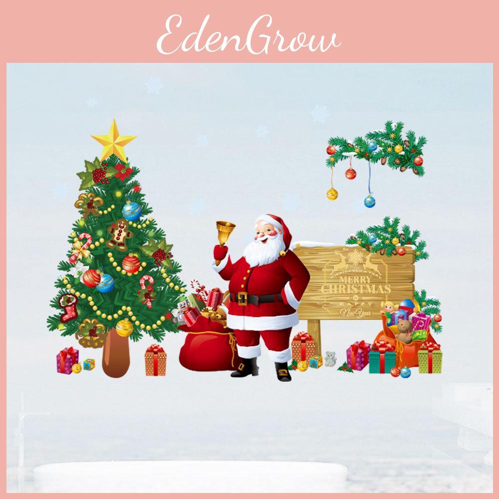 Christmas Window Decal Pvc Removable Santa And Tree Wall Sticker For Seasonal Home Decor