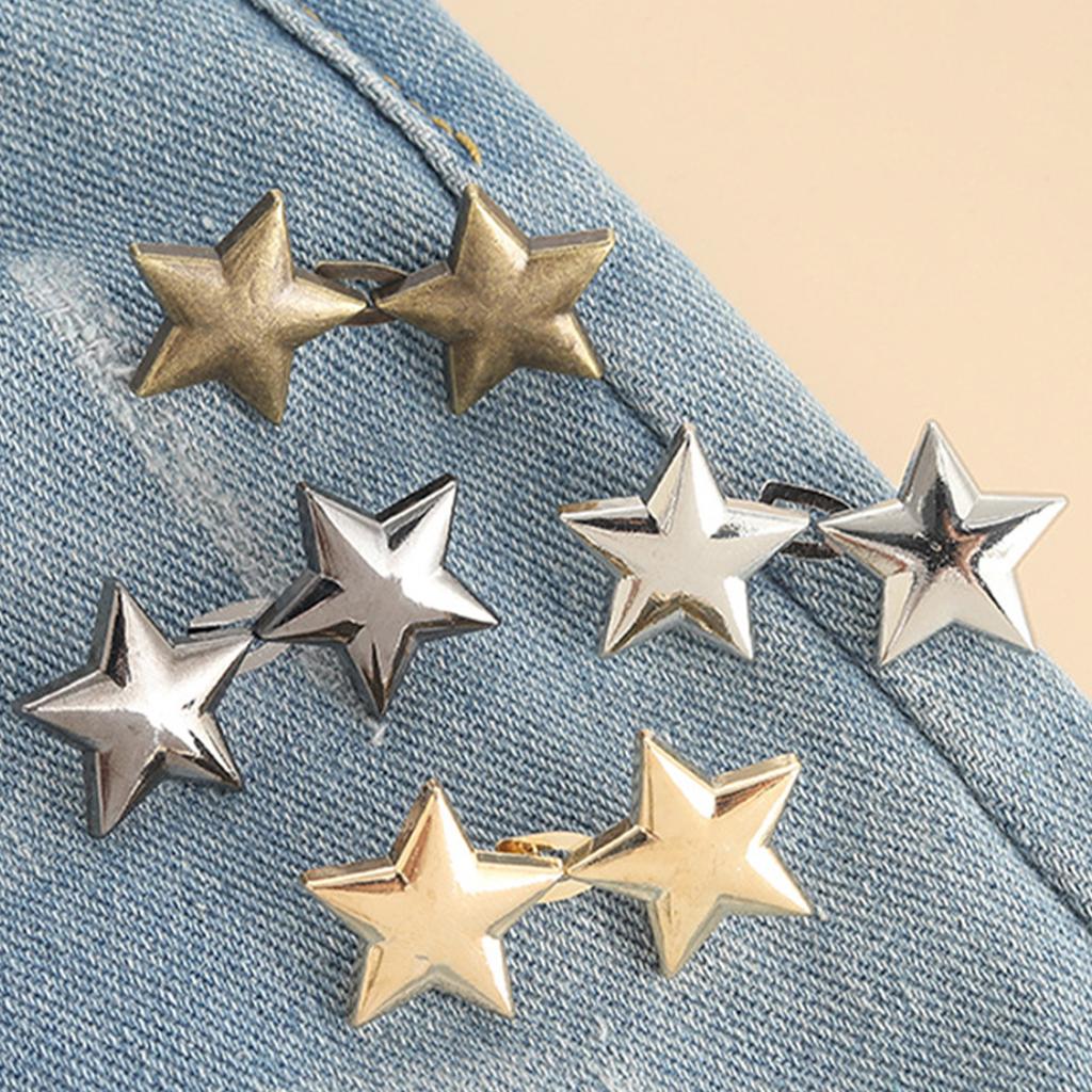 Jeans Fastening Buckle Alloy Vintage Star Tighten Button for Loose Pants Jeans Waist Tightener