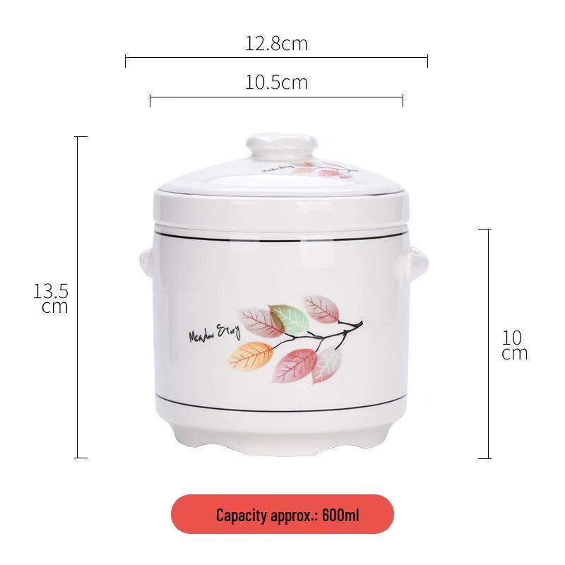 Jiakangming Home Ceramic Double Boiler Stew Pot One Size