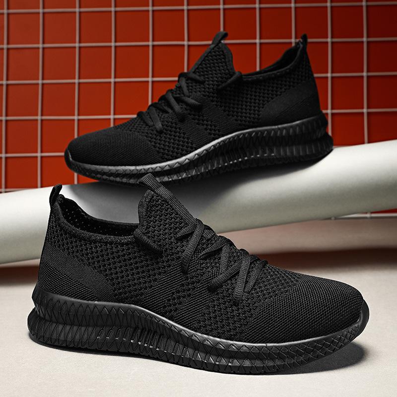New fly-woven mesh sneakers spring and autumn lightweight soft-soled casual shoes student breathable running shoes