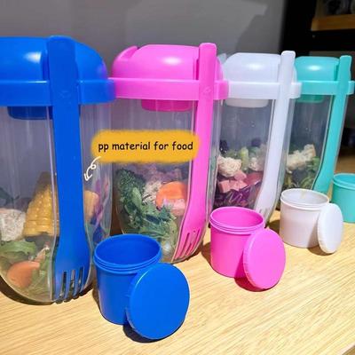Breakfast Salad Cup Yogurt Milk Cups Portable with Fork Sauce Cups Bottle Food Storage Bento Box Lunch Box