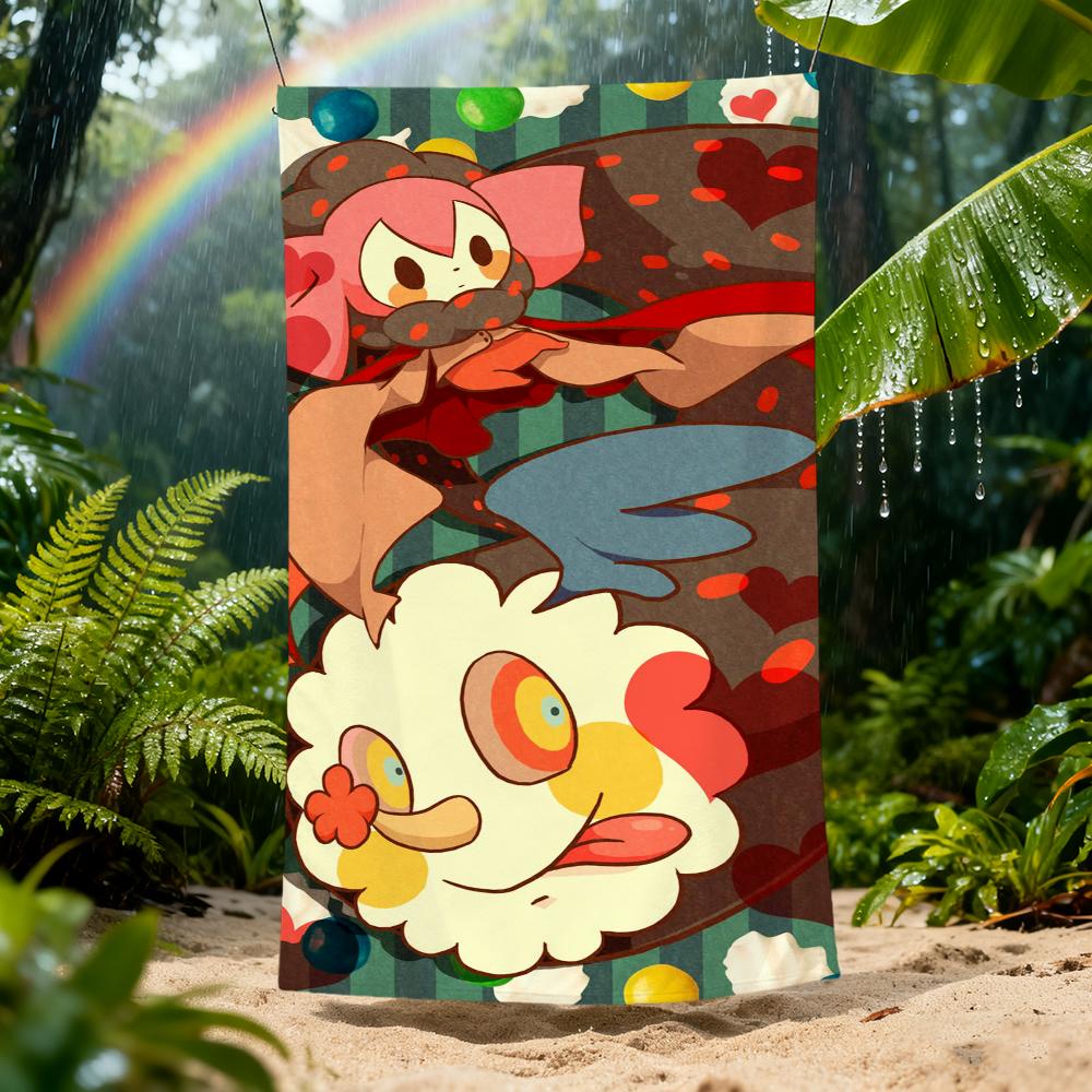 C-charlotte Cute Cartoon Towel Beach Quick Dry Soft Pool Towels Gift for Travel Gym Shower Camping Sports