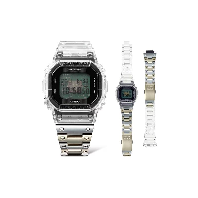 Casio G-SQUAD Series G-SHOCK Series 40th Anniversary CLEAR REMIX 200m Waterproof Quartz Movement Resin Stainless Steel Strap Japanese DWE-5640RX-7JR