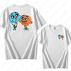 Animation Cartoon Gumball und Darwin Druck T-Shirt Amazing World Gumball T-Shirt Neu Sommer 2025 Kawaii Mann Frau Baumwoll-Tees