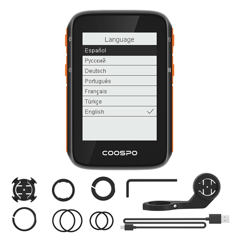 Coospo BC200 GPS Bike Computer 2.4inch ANT+Bluetooth5.0 Bicycle Speedometer Odometer Multi-Language Cycling Support Holder GROUP 1