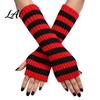 Fashionable Fall Arm Covers Striped Knitted Warmers for Women Fingerless Sleeves Soft Wrist Thermal Autumn Winter Fashion Accessories Girls