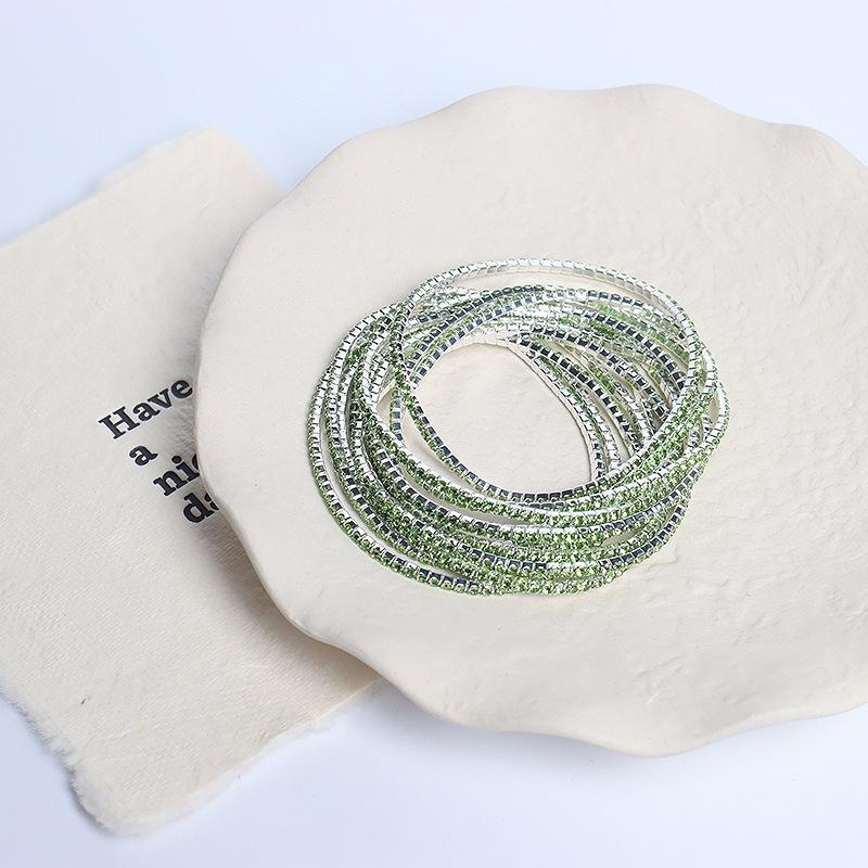 5pcs Fashion Crystal Rhinestone Stretch Bracelet For Women Elastic Wristband Wedding Bracelets Daily Female Zircon Accessories
