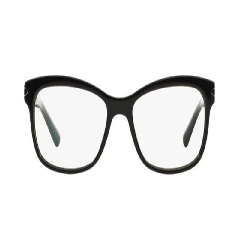Prada Logo Decoration Plastic Irregular Optical Frame Women's Black