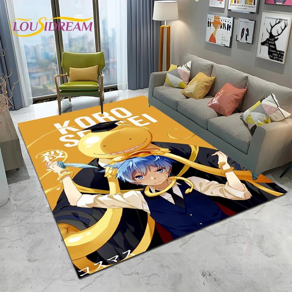 Cartoon Assassination Classroom Anime Carpet Rug for Home Living Room Bedroom Sofa Doormat Decor,kid Area Rug Non-slip Floor Mat