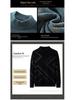 Men's Knit Striped Round Neck Sweater – Thickened Plus Velvet Base Layer for Autumn/Winter