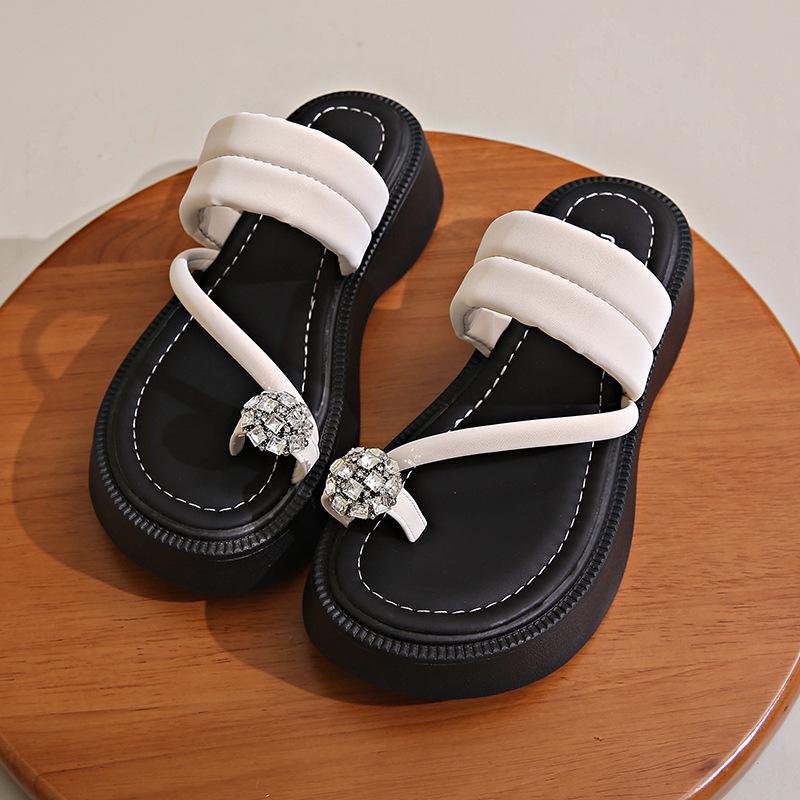 

[Customized] H227 sandals women s 2025 new summer popular all-match outer wear thick-soled soft-soled heightening Mori Sheiping 35