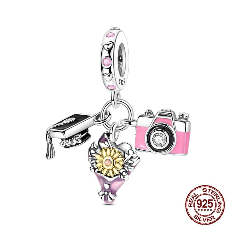 Copper Graduation Season Series Owl Bachelor'S Hat Charms Beads Suitable For 3Mm Original Design Bracelets DIY Style Jewelry