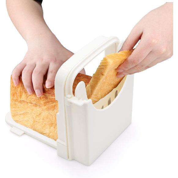 Bread Slicer, Adjustable Bread/Roast/Loaf Slicer Cutter,Folding Bread Toast Slicer Bagel Loaf Slicer Sandwich Maker Toast Slicing Machine with 5