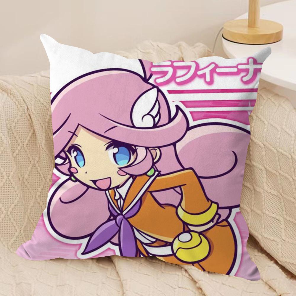 P-Puyo P-Pop Fever Cushion Cover Soft Plush Fabric Double-Sided Printed Sofa Cushion Cover for All Seasons Home Decor Gift