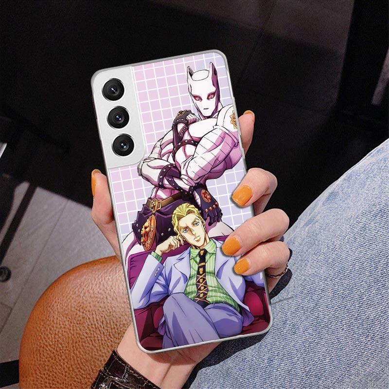Anime JoJo Killer Queen Phnoe Case for Samsung Galaxy S26 S25 Edge S23 S24 Ultra S22 Plus S21 S20 FE Unique Cover Soft Coque Gal