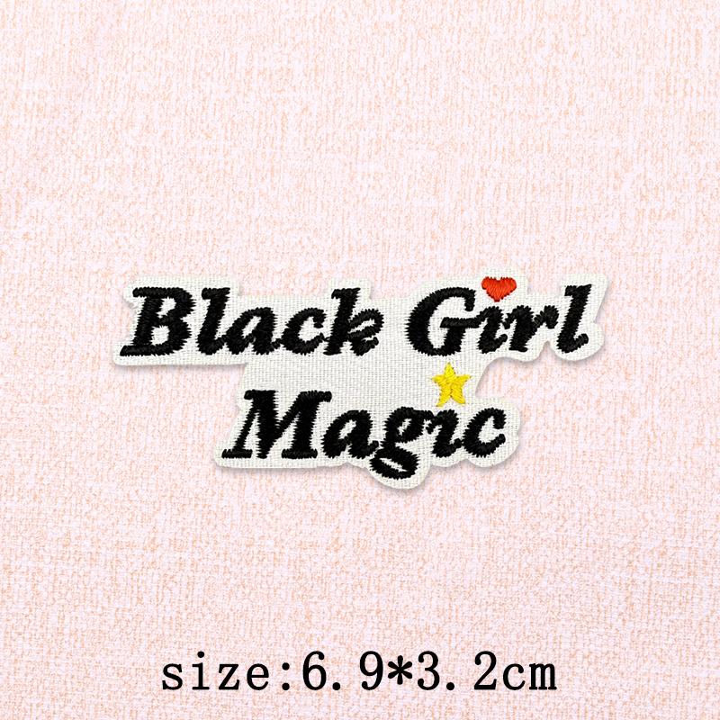 Black Girl Embroidery Patch Iron On Patches For Clothing Black Girl Magic Patches On Clothes DIY Sewing Ironing Patch Applique