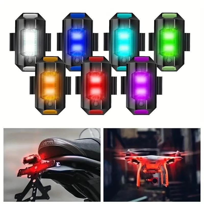 1 buc Lumină LED RGB de avertizare anti-coliziune cu telecomandă, Mini lumină de semnal magnetic, Lumină stroboscopică pentru dronă, Indicator 7 culori, Lampă pentru motocicletă