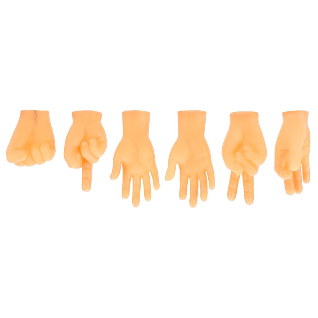 6 Pieces Tiny Hands Soft Multi?Shape Small Hand Model Finger Cots Toy for Cat Massage