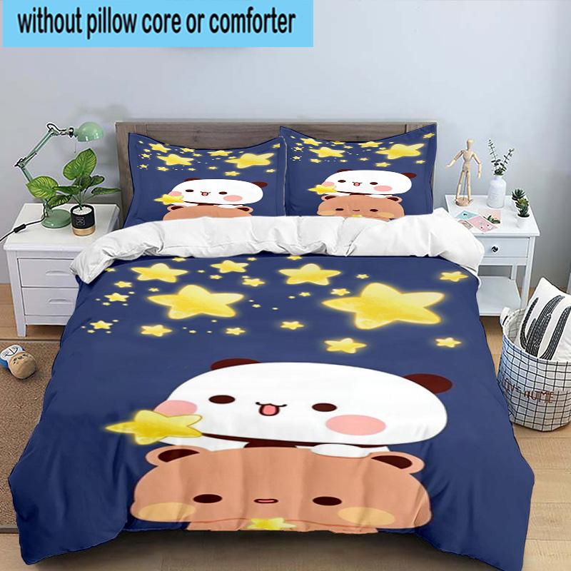 3PCS Bobo Dudu In Love  3pcs Bedding,Including 3PCS Duvet Cover And 2pcs Pillowcases Perfect for Christmas,Ideal for Bedroom, Dormitory