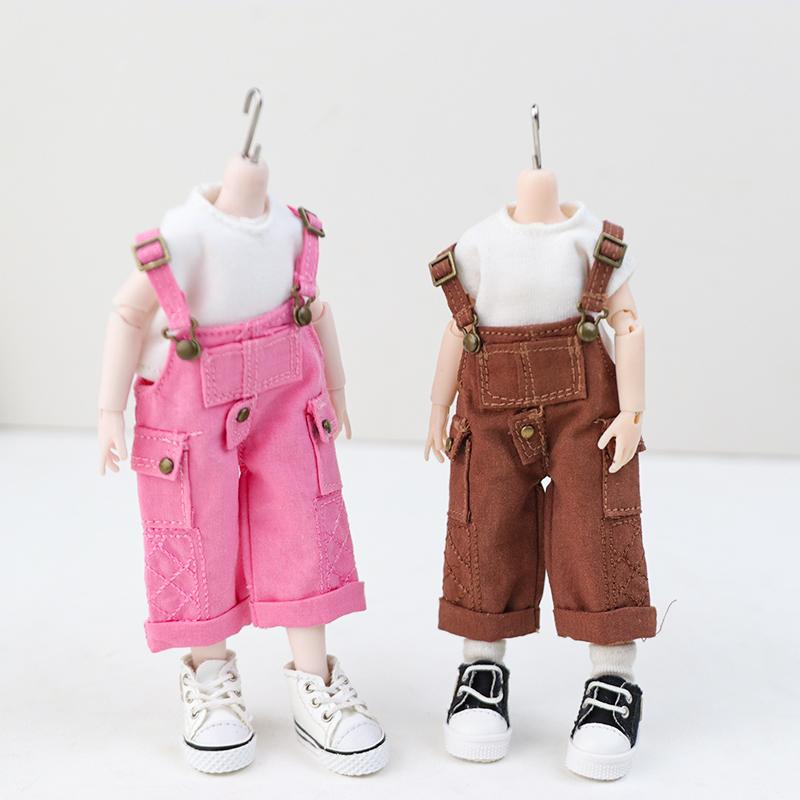 OB11 Baby Clothes suspenders Pants Set Coat Cotton Clother GSC P9 1/12 bjd Doll Cute Clothes Molly Doll Clothes Headwear