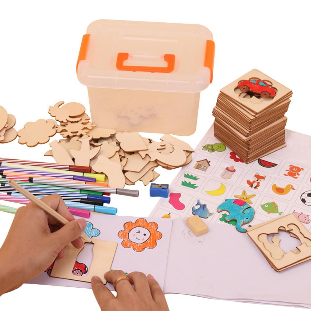 1 Set Kids Drawing Art Set Children Paint Set Tools Kids Drawing Templates for Toddlers Early School