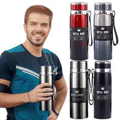 1000ml Vacuum Double Insulation Cup with Handle Portable Sports Bottle Large Capacity Outdoor Vacuum Flask for Water Tea Coffee