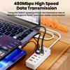 6 USB 6 Type C Charger Power Strip Universal Fast Charging Phone Charger Adapter Electric Socket Extension Cable Table Socket
