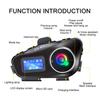 Motorcycle Helmet Bluetooth Intercom Multi-Scene Mixed Music Sharing LCD Display FM Radio For 2 Rider 500m intercom