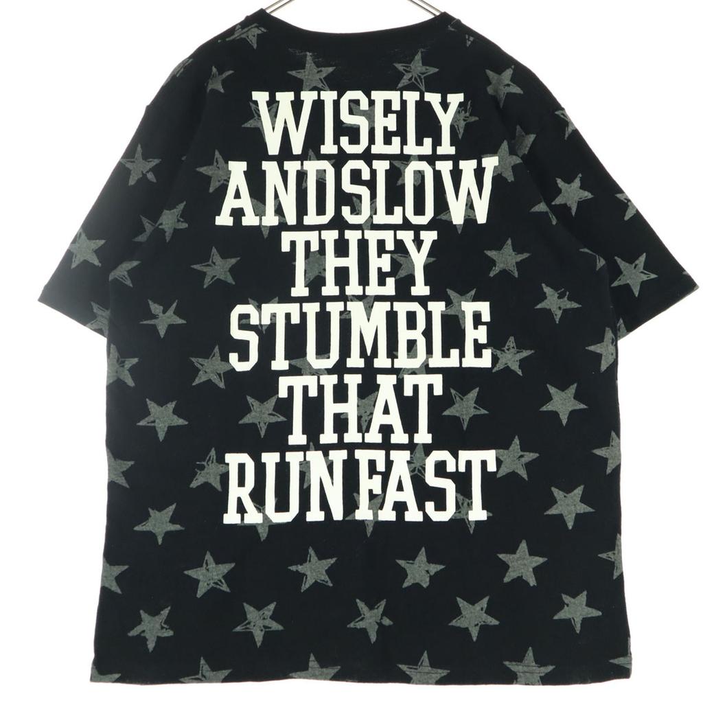 unused AZZURE Star pattern Short sleeve Round neck T-shirt M Black series Men's Used