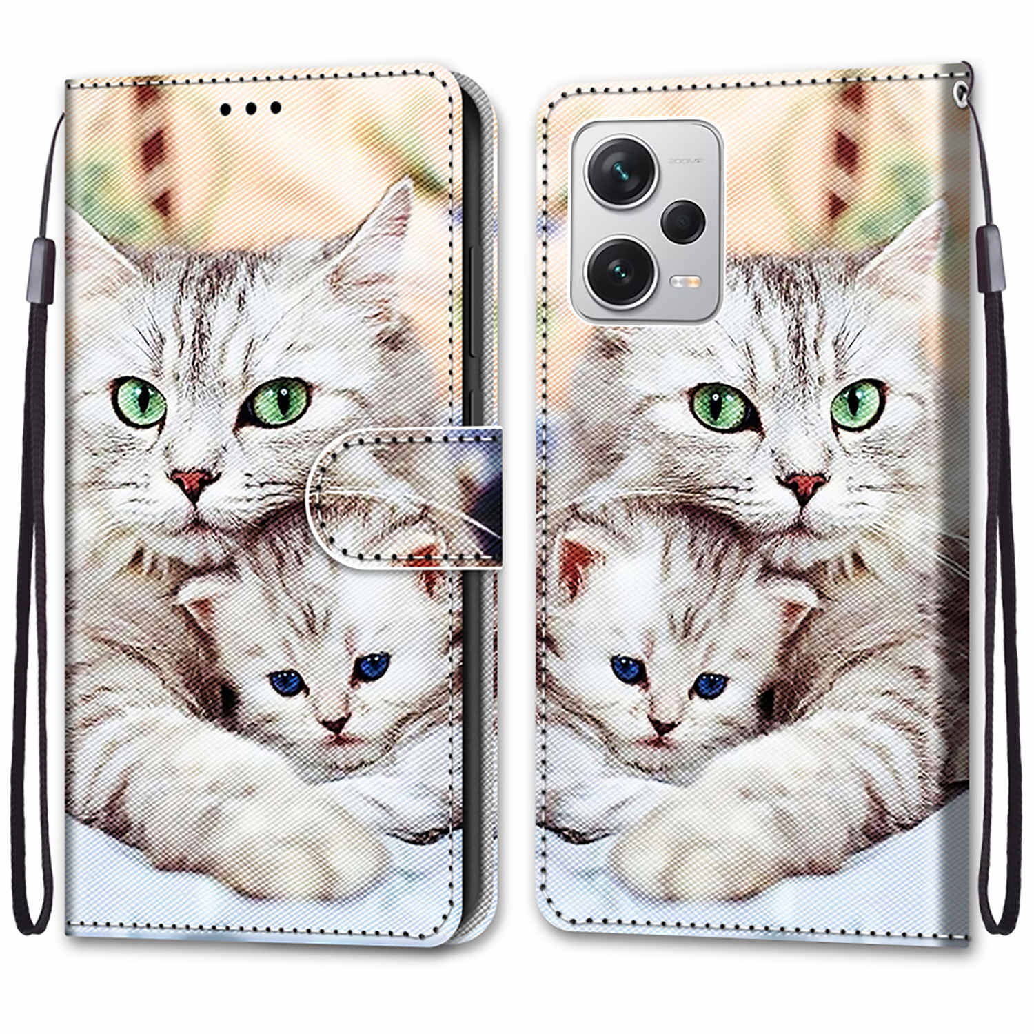 

Роскошный окрашенный кожаный чехол-кошелек в стиле книги, защитный чехол для Redmi Note14/Note13/Note12/Note11/Note10/Redmi Note 12S 11R 12R 8T 9S Redmi Note 13 Pro 4G