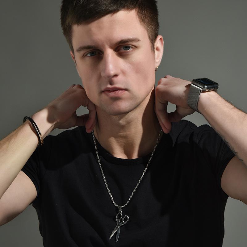 Men's Retro Scissors Pendant Hip Hop Necklace - Trendsetter Titanium Steel Jewelry